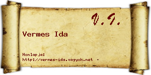 Vermes Ida névjegykártya