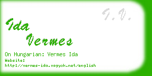 ida vermes business card